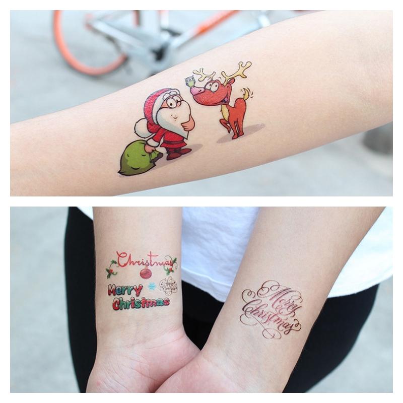 シール クリスマス 飾り タトゥーシール メイク キラキラ Christmas