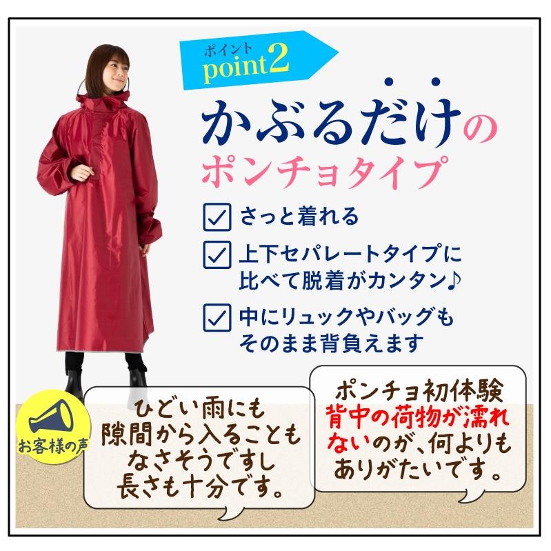 2点セット ロングポンチョレインコート と レインコート吸水袋の2点