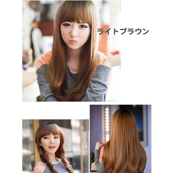 ウィッグ ストレート ロング ふんわり 自然 前髪ぱっつん コスプレ