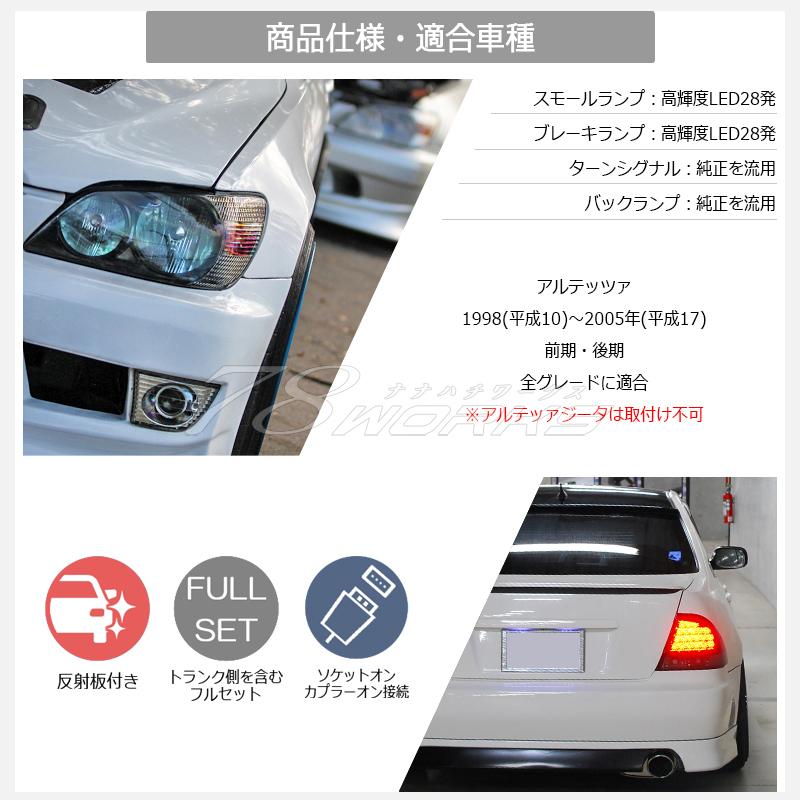 アルテッツァ GXE SXE 10 海外人気モデル LED テールランプ アルテッツァ GXE SXE 10 海外人気モデル LED テールランプ