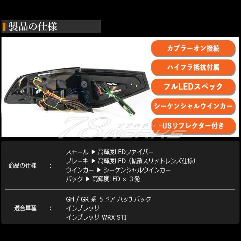 GH GR インプレッサ / WRX STI US 人気モデル 流れるウインカー