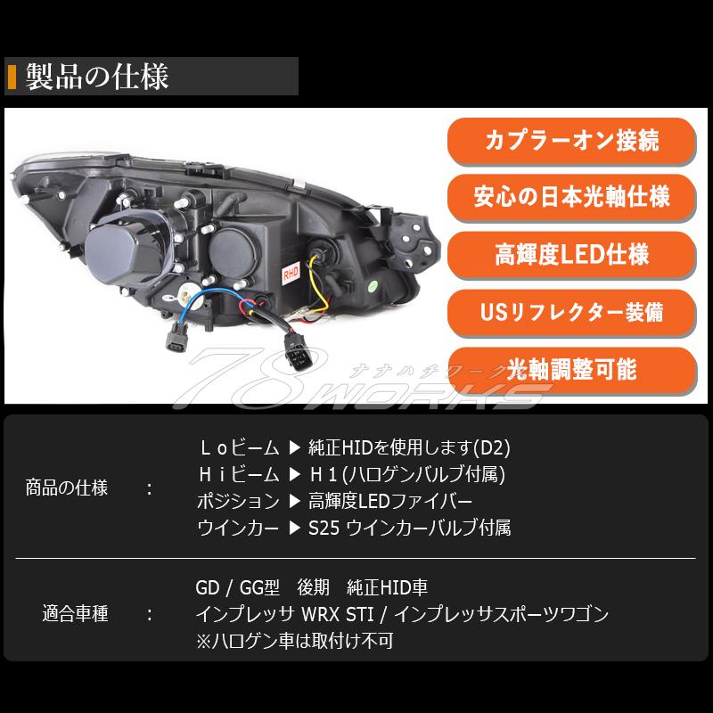 GD GG インプレッサ 後期 WRX STI セダン スポーツワゴン ファイバー