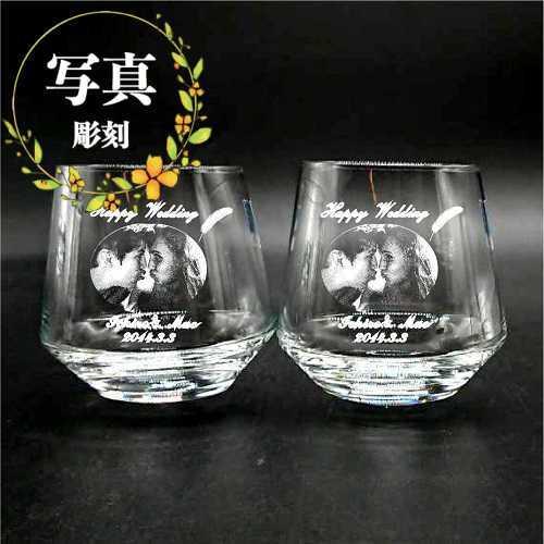 名入れ ペア グラス ダンシング タンブラー 記念品 ギフト プレゼント お祝い 結婚 結婚記念日 両親へ 敬老の日 化粧箱付き ２個セット 写真 イラスト ロゴ 彫刻 | 
