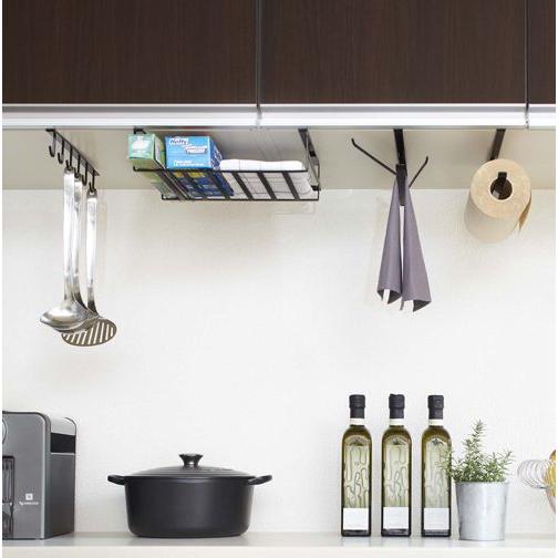 キッチン戸棚下収納ラックL タワー(tower)ブラック キッチンのすき間収納のように限られたスペースを有効活用簡単設置収納ラック (代引き不可)(同梱B) |  | 02