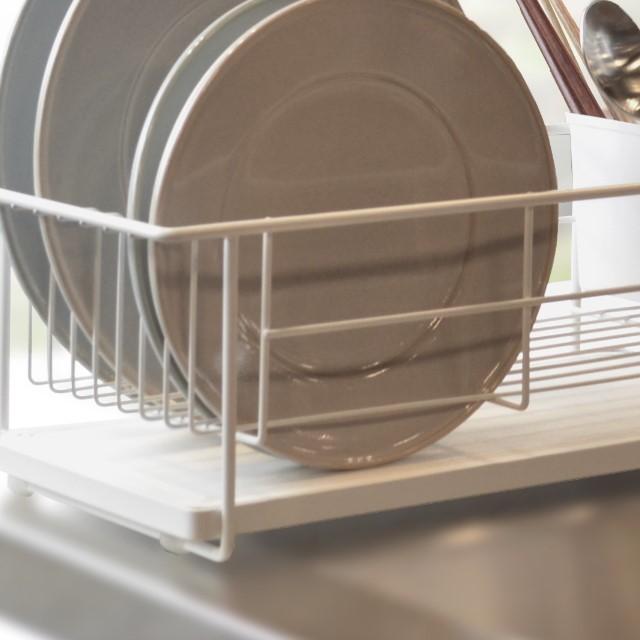 珪藻土付きディッシュラック 食器ラック コンパクト 1人暮らしのキッチンスペースを有効に活用に 珪藻土プレート付きで水切りなどの手間いらず |  | 03