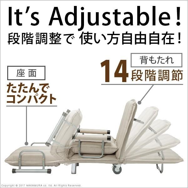 ソファベッド コンパクト 折りたたみ パーソナル3WAYソファベッド 〔ノア〕 幅97cm キャスター付き(MB) |  | 01