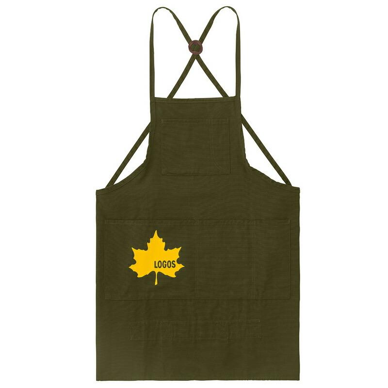 ロゴス LOGOS ログキャリーエプロン-BA グリーン フリーサイズ キャンプ、料理に焚き火に大活躍 薪も運べるエプロン 素材に丈夫な綿帆布を採用 | LOGOS