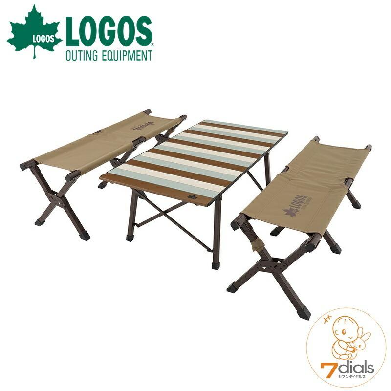 ロゴス LOGOS Life キャリーオンテーブルセット4(ヴィンテージ)テーブルとベンチチェアセット テーブルは小さなお子様でも使いやすい高さ低めの約38cm | LOGOS