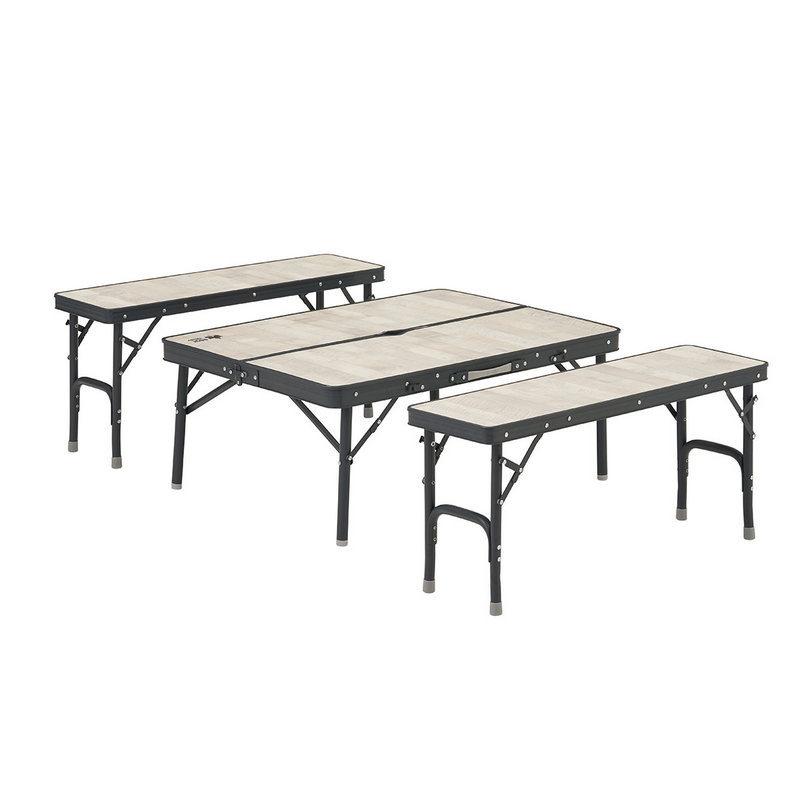 LOGOS/ロゴス ROSY ベンチテーブルセット4 家族で使える4人用テーブルセット コーディネートしやすいホワイトヴィンテージデザイン