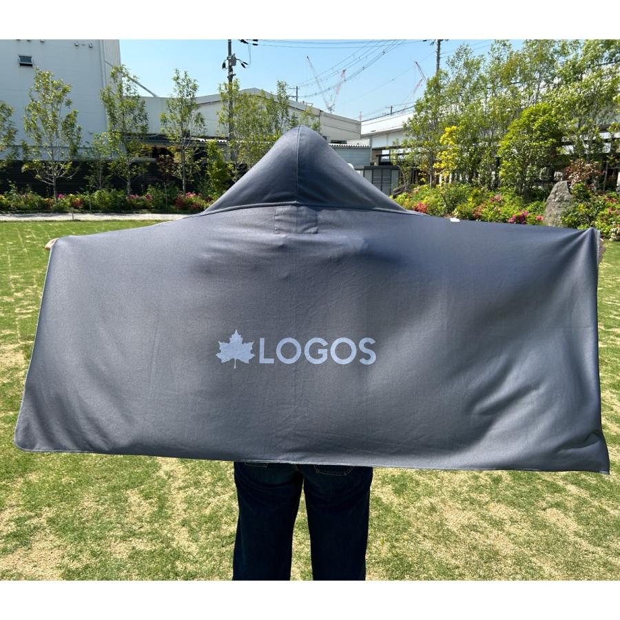 LOGOS ロゴス クーラーポンチョ ネイビー/グレー フリーサイズ 暑い体