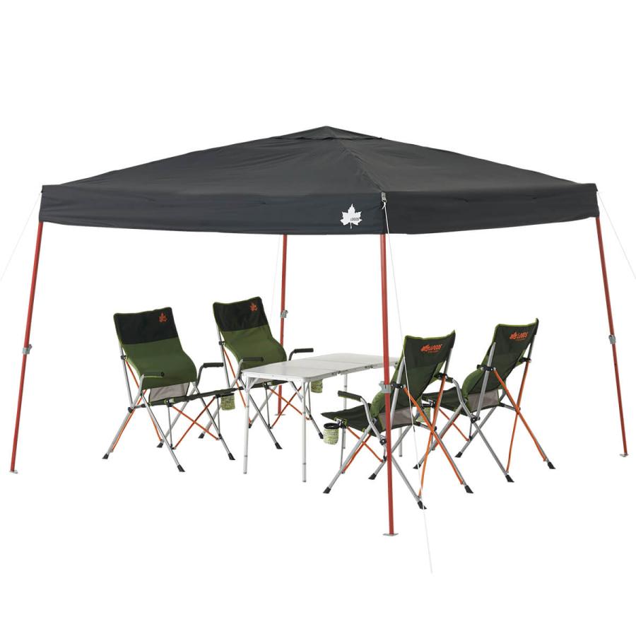 ロゴス QセットBlackタープ270 黒の珍しいタープ スクエア型 組み立て2