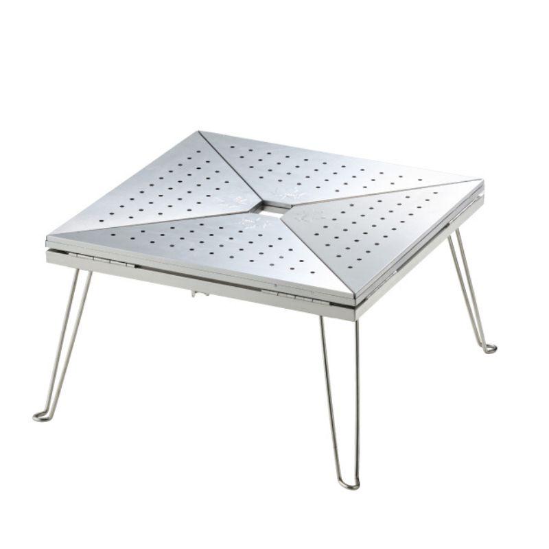 美品　天板加工品　LOGOS ロゴス　囲炉裏テーブル 金属メッシュ 四角形 LOGOS ロゴス 2WAY囲炉裏タフテーブル 囲炉裏テーブルと耐熱テーブルの