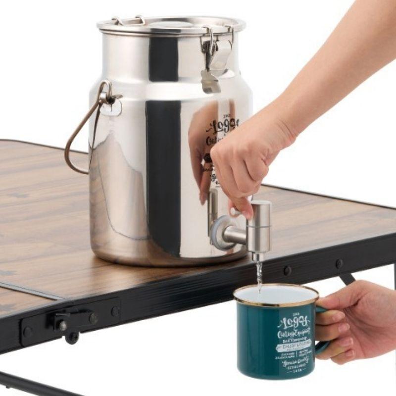 LOGOS/ロゴス LOGOS バレルディスペンサー・5 容量5リットルのステンレス製ウォーターサーバー ワンランク上のウォーターディスペンサー コックをひねるだけで注げる 鏡面仕上げ 間口が広く手を入れてお手入れもできる バックル式ロック ウォータージャグ LOGOS/ロゴス LOGOS バレルディスペンサー・5 容量5リットルの