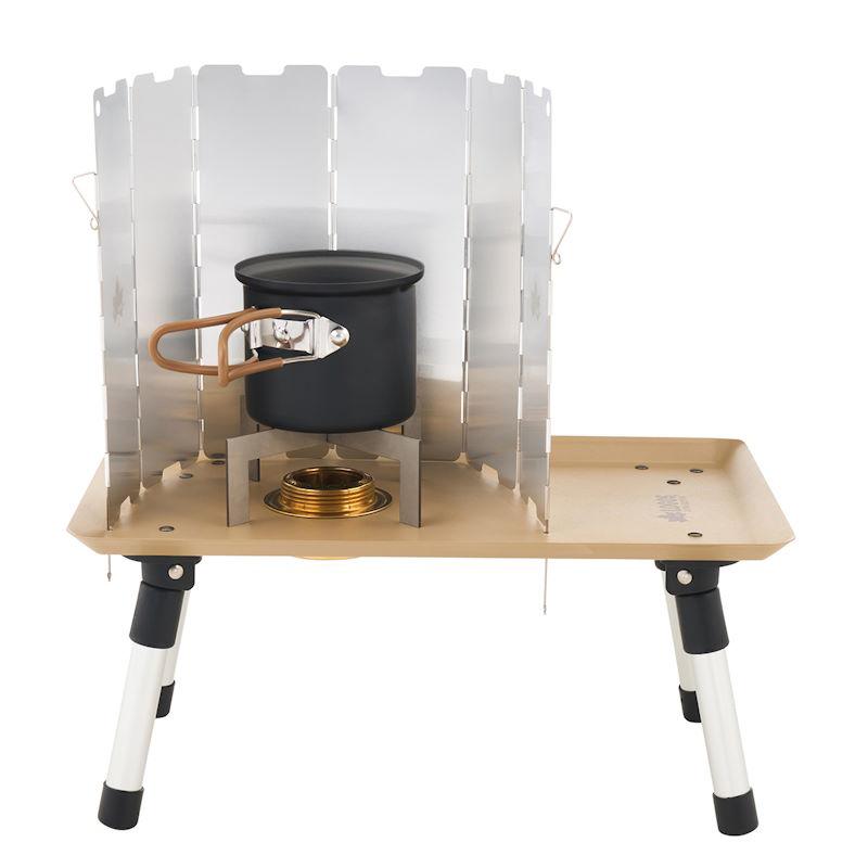 ロゴス アルコールバーナー用テーブル ソロキャンプにぴったりなアルコールバーナーがぴったり収まるコンパクトテーブル スチール製 コンロテーブル |  | 02