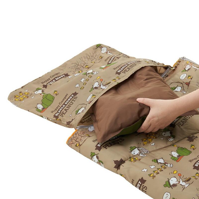 LOGOS ロゴス SNOOPY KIDSクッションシュラフ まくらポケット