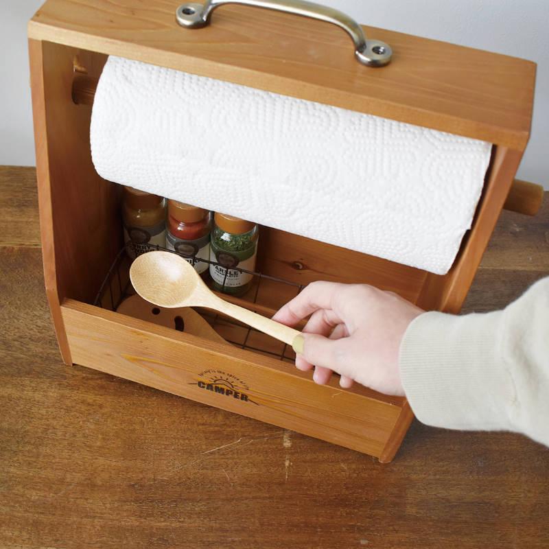 CAMPER/キャンパー キッチンペーパーボックス 調味料ボックス 調味料ケース 調味料ラック キッチンペーパー収納 キャンプ 小物ケース |  | 03