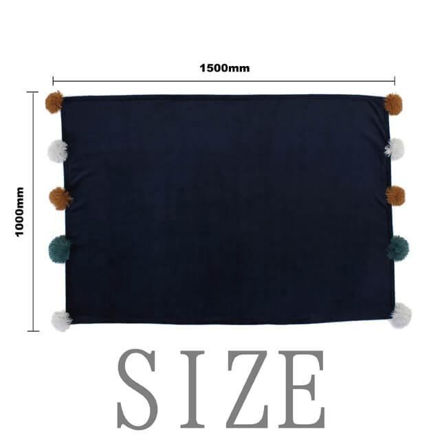 comfy cozy コンフィーコージー ブランケット150cm×100cm ポンポンがアクセントのかわいい大判ブランケット ひざ掛けから肩掛け 足元の冷えを暖かくお昼寝布団 |  | 05