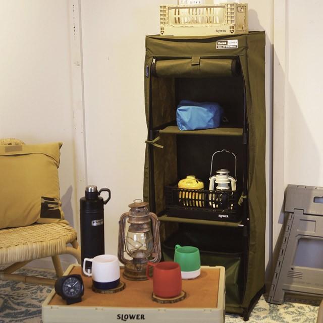 Derek/デレック 3段ラック ロールアップシェルフラック 1人暮らしや棚の下の収納ラックとして便利な軽量3段ラック 不織布で見た目もおしゃれ 可能耐荷重5kg |  | 03