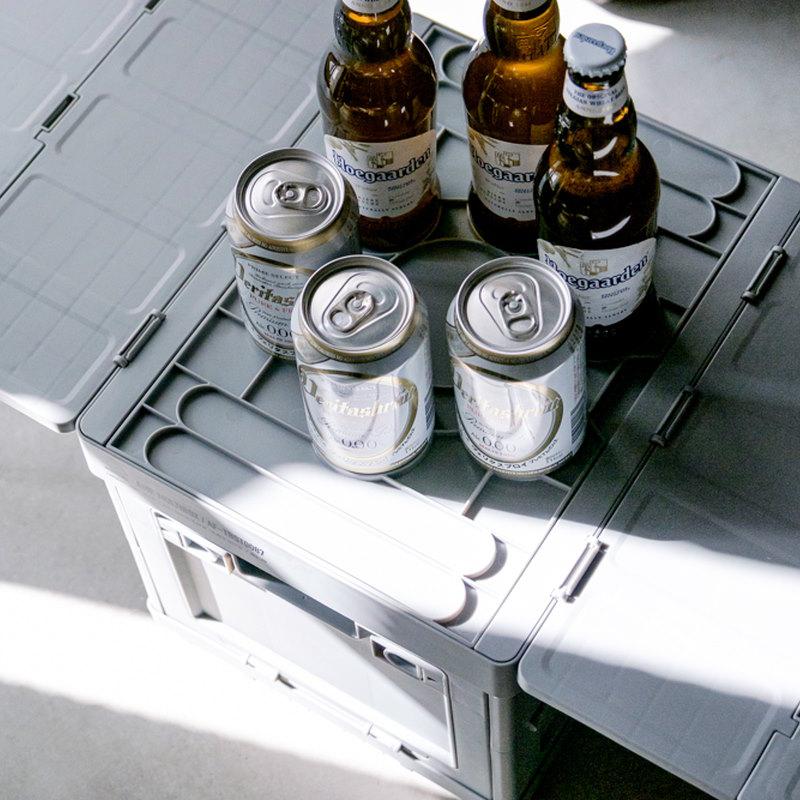 AMP MULTIBOX/アンプ マルチボックス 収納ボックス 両サイドテーブルが拡張できる折りたたみ収納ボックス 500mlペットボトル12本収納 |  | 09