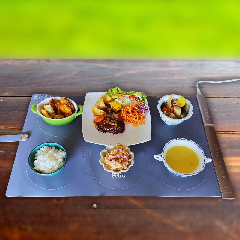 Felio フェリオ フードウォーマー BWR02 セパレートタイプ どんな食器にも対応可能な常時暖かい料理が楽しめる温度調節可能なフードウォーマー ランチョンマット感覚で使える保温マット 丸めてコンパクト収納可能 パーティーやイベントにビュッフェに最適 Felio フェリオ フードウォーマー BWR02 セパレートタイプ どんな食器