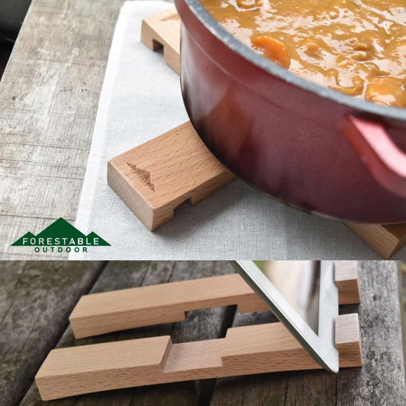 FORESTABLE/フォレスタブル ポットスタンド レクタングル 木製鍋敷き タブレットスタンド PSR215MBE-FRS 天然木 ハンドメイド カトラリー |  | 01