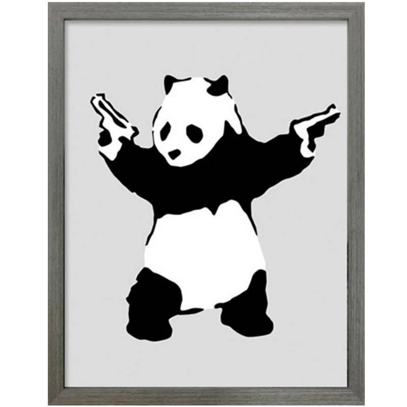 お値下げ！　Banksy バンクシー 「PAMDA GUNS」 COA付き Banksy/バンクシー Panda with Gunsパンダ ウィズ ガンズ アート