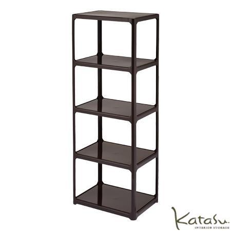 オープンラックＫａｔａｓｕ（カタス）5段 ホワイト/ブラウン カラーボックス（代引き不可）（同梱B) | 