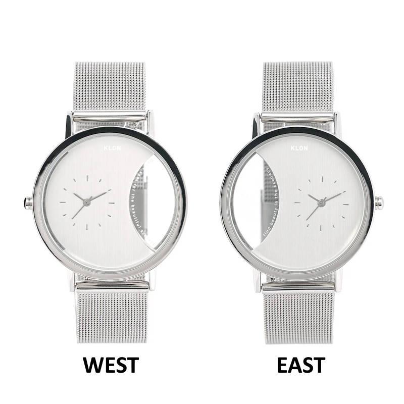 シンプル デザイン腕時計 腕時計 KLON/クローン CIRCLE WINDOW サークルウインドウ 上品で付けやすいシルバーの文字盤を半円状にくり抜いたクリアウォッチ |  | 10