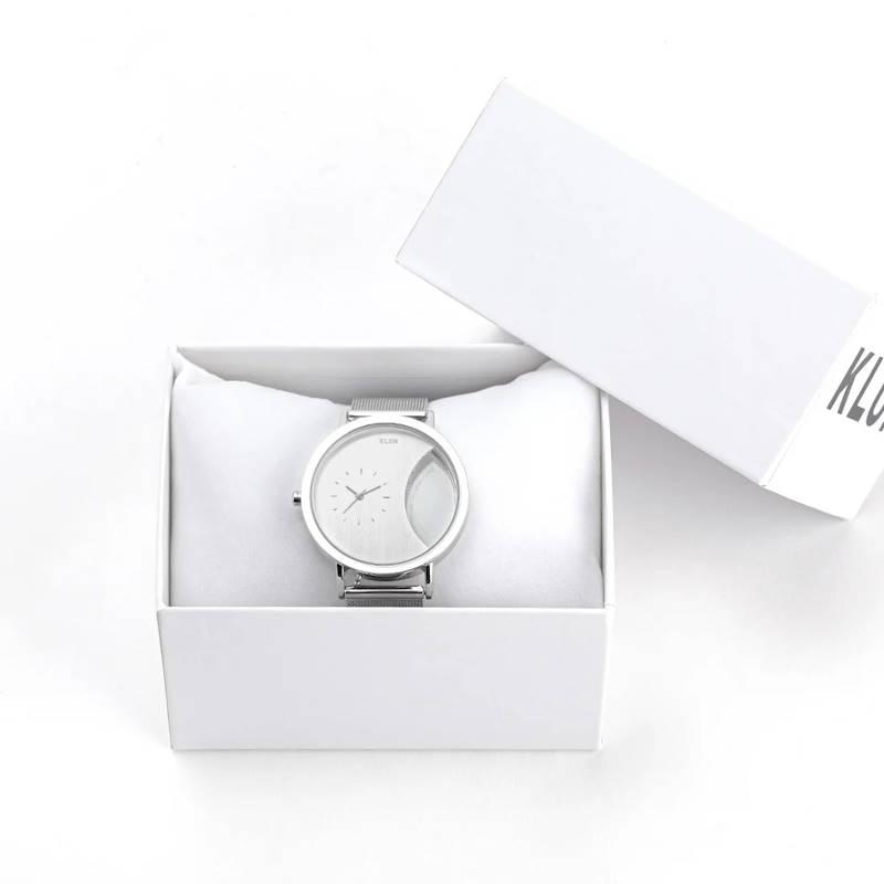 シンプル デザイン腕時計 腕時計 KLON/クローン CIRCLE WINDOW サークルウインドウ 上品で付けやすいシルバーの文字盤を半円状にくり抜いたクリアウォッチ |  | 11