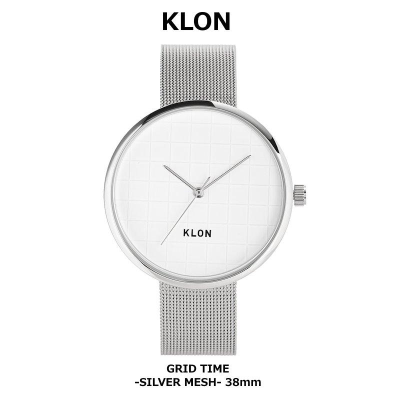 KLON/クローン GRID TIME -SILVER MESH- 38mm 規則正しいグリッド（方眼）を配したシンプルなデザイン グリッド線を凹凸のみで表現 |  | 08