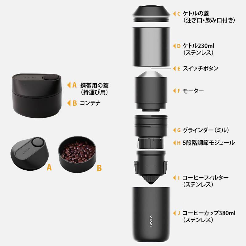 LAVIDA ATONCE/アトンス ポータブルコーヒーグラインダー&メーカー 一