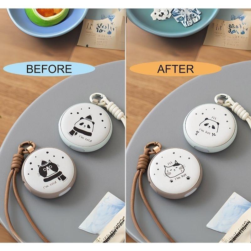 温度変化でデザインが変わる使い捨てないカイロLEDライト付 充電式カイロ スイッチONで瞬間発熱 温度によって表面のイラストが変わる 2段階温度設定 LEDライト付 |  | 02