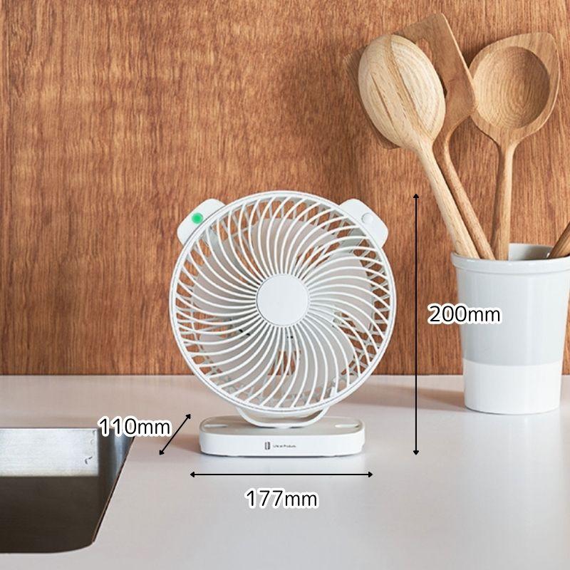 暑さ指数表示付人感センサーマグネットファン 室温の暑さ指数がわかる人感センサー付とマグネット付きの充電式小型扇風機 |  | 08