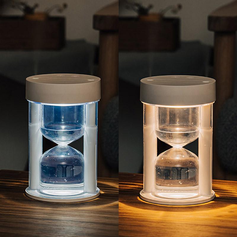 加湿器 砂時計型コードレス加湿器 ライト機能付 充電式加湿器 デザイン