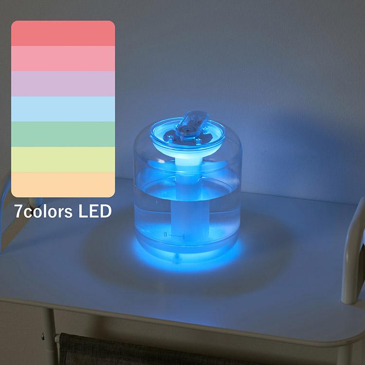充電式クリア加湿器 LEDライト付 超音波式加湿器 コンパクト加湿器 コードレス加湿器 充電式加湿器 LEDライト付き イルミネーションライト 間欠運転モード搭載 |  | 03