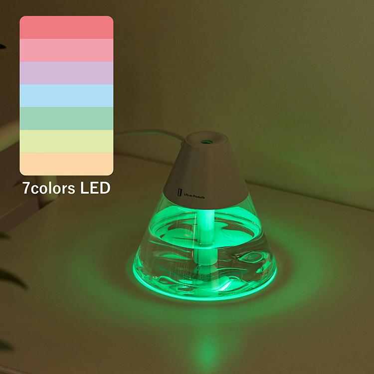 USB給電式miniポップLEDライト加湿器 ミニ加湿器 超音波式加湿器