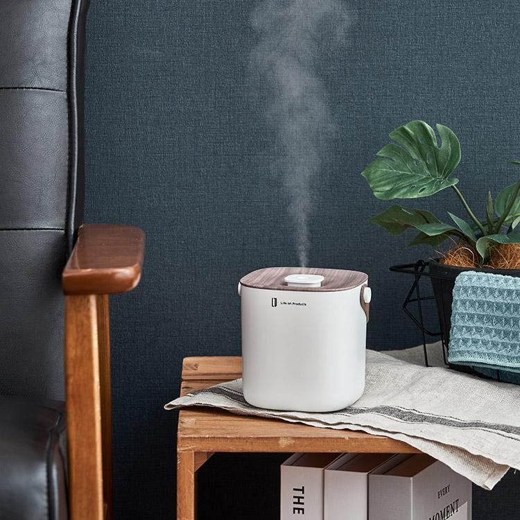 充電式ボックス型加湿器 -Premium WOOD- 丸みのあるボックスデザインと美しい木目柄がおしゃれな加湿器 超音波式加湿器 超音波加湿器 650ml |  | 02