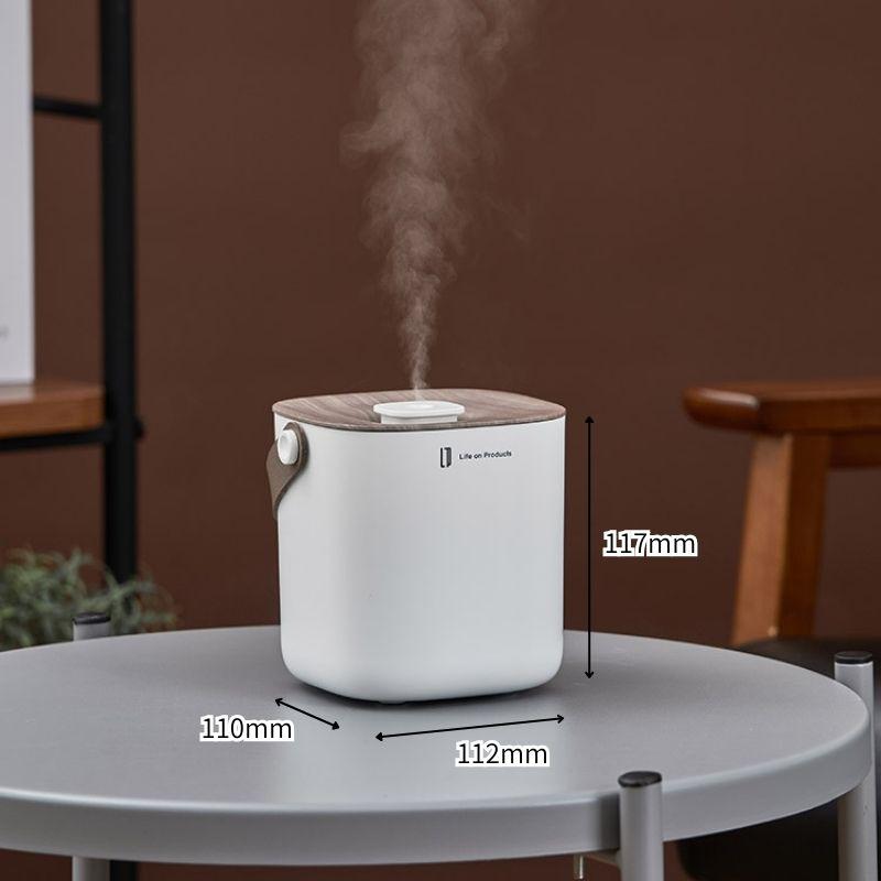 充電式ボックス型加湿器 -Premium WOOD- 丸みのあるボックスデザインと