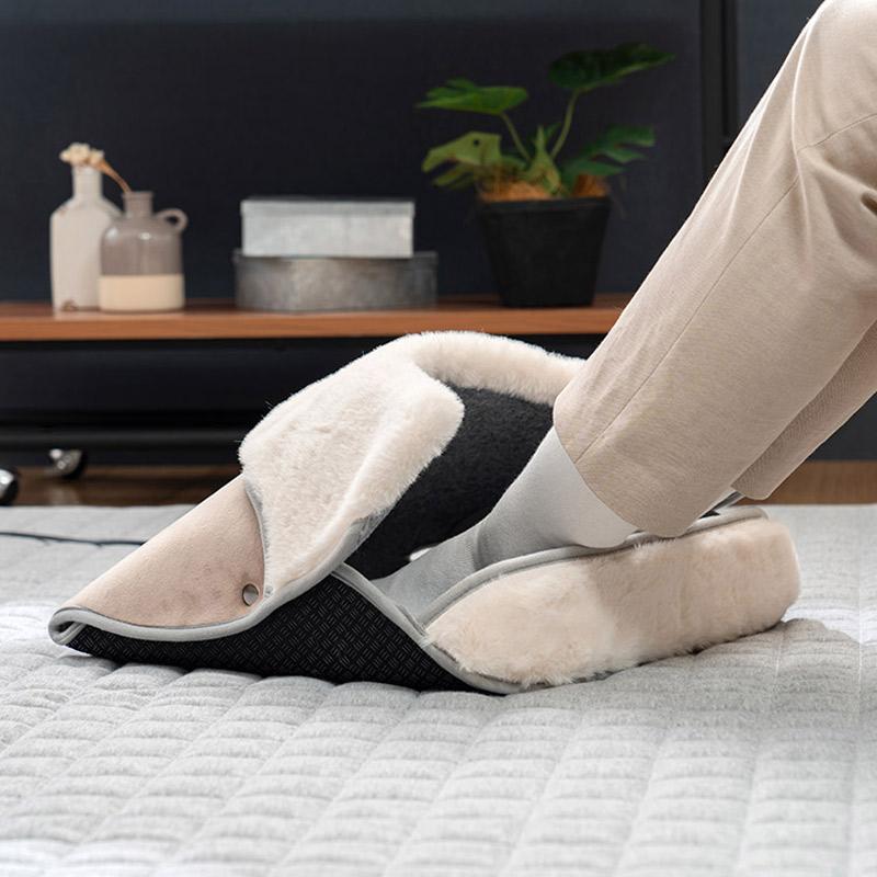 【6個入】折りたたみフットパネルヒーター LCAWA002-AG 折りたたみフットパネルヒーター 見た目も温かいふわふわファー