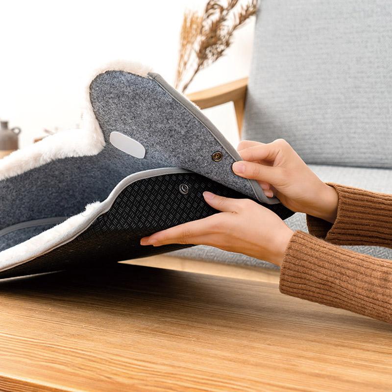 【6個入】折りたたみフットパネルヒーター LCAWA002-AG 折りたたみフットパネルヒーター 見た目も温かいふわふわファー