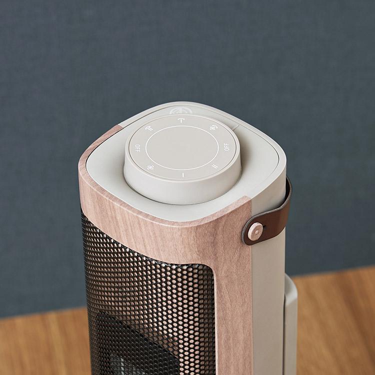 タワーファン　セラミックヒーター！ タワー型セラミックファンヒーター&ファン -Premium WOOD- プレミアム