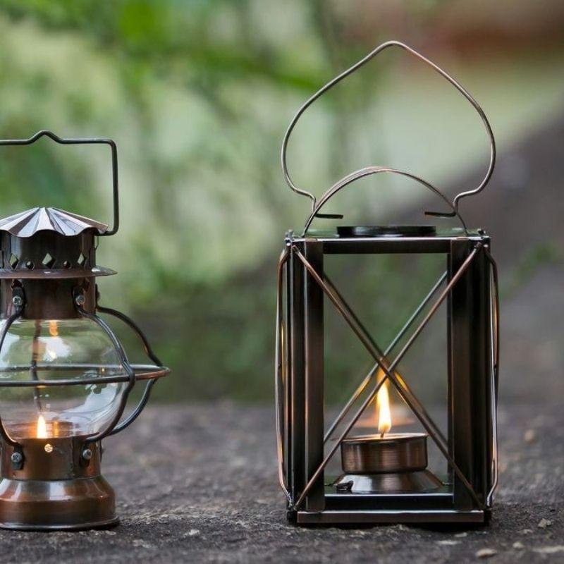 LOOPLE ループル ブリキランタン ブロンズ 角 六角 丸型の3種類 ブリキ