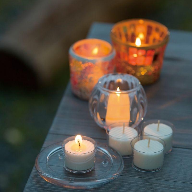 キャンドルを入れて灯りを灯すもの LED キャンドルライト ゆらぎ ガラス センサー 無段階 調光 充電
