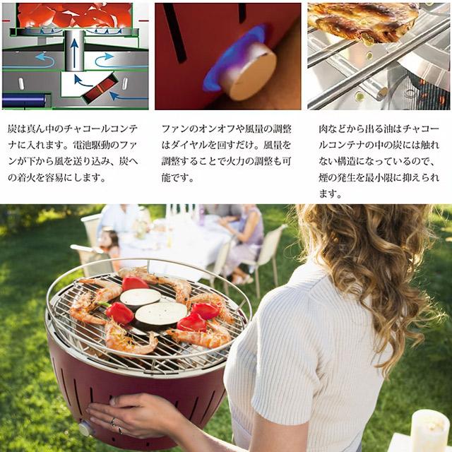 ロータスグリルXLサイズ G435P 無煙ロースター BBQグリル BBQでも煙がでないのでベランピングやテラスなどでも快適 服に炭のにおいもつきにくい｜7dials｜12