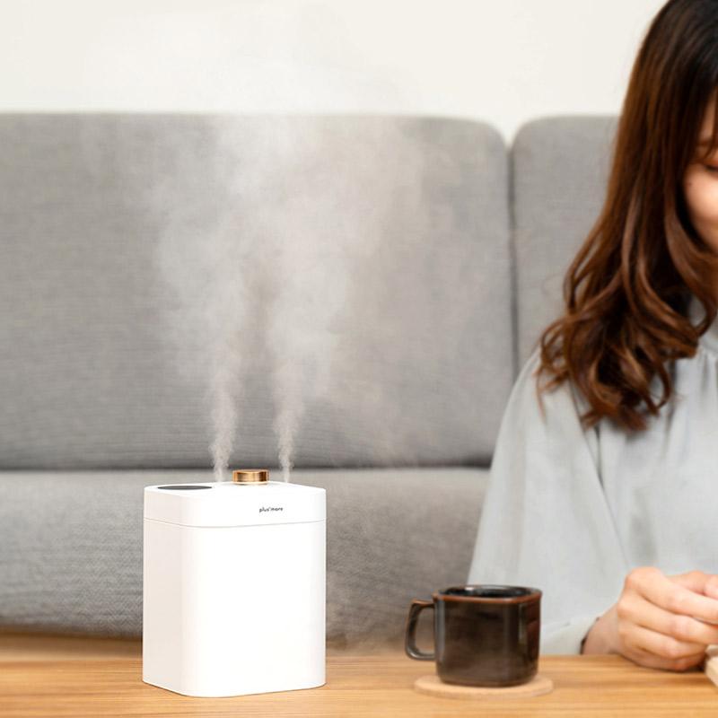 Plus more/プラスモア  デュアルミスト 倒れても水がこぼれにくいコードレス加湿器 充電式加湿器でありながら、デュアルミストでパーソナル空間にミストで潤いを |  | 01