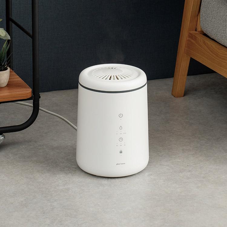 スチーム式加湿器 倒れてもこぼれにくいスチーム式加湿器 plus more プラスモア きれいなミストで効率的に空間を潤すスチーム式加湿器 タンク内清掃も楽 |  | 02