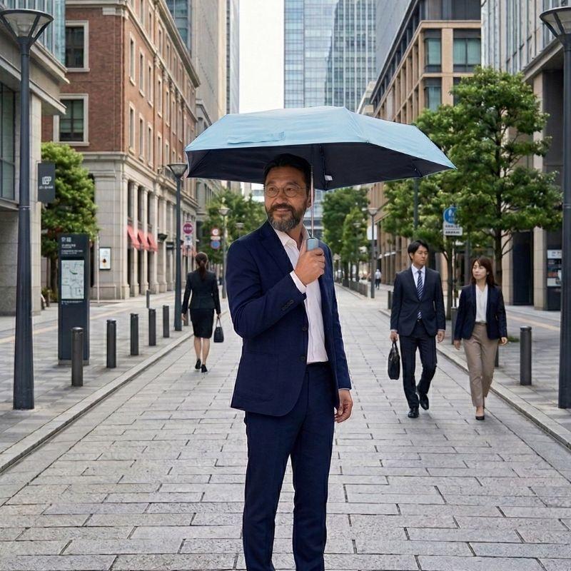 pitaa ハーフカプセル 50cm 袋がなくならない折りたたみ晴雨兼用傘