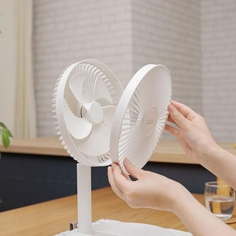 充電式折りたたみコードレスリビングファン 首振り機能付 充電式の