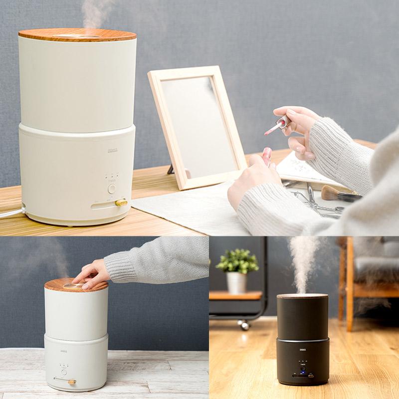 キレイなミストで加湿するダブル抗菌 上部給水超音波式加湿器 PR-HF064