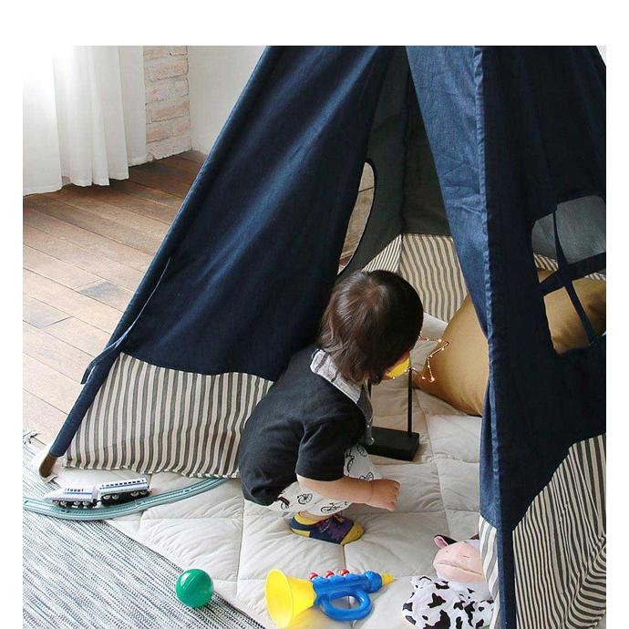 デニムティピー　セット 子供の秘密基地のような可愛らしい小さなおうち キッズテント 工具不要簡単組立 |  | 03